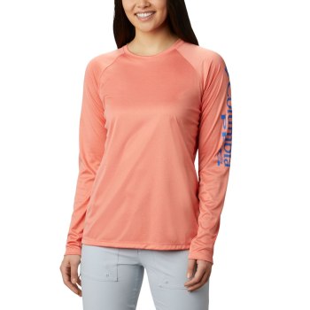 Columbia PFG Tidal Heather Long Sleeve, Sudaderas Azules Para Mujer | 459276-ODT